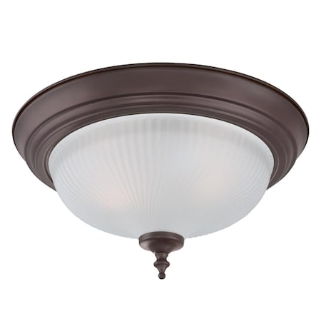 Westinghouse Fixture Ceiling Flush-Mount 60W 2Lght Trad 13In ORB Frosted Swirl Glass, 2PK 6344500